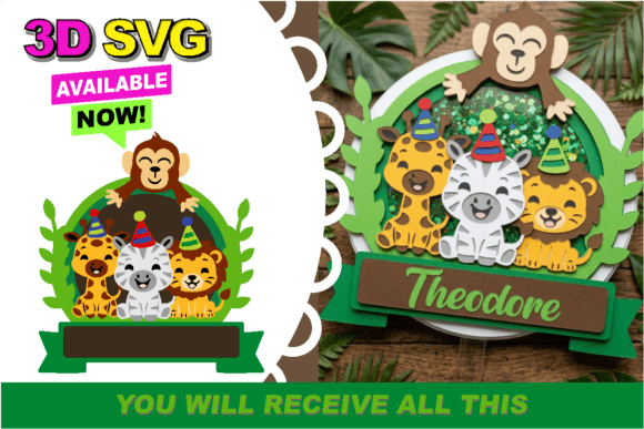 Download Safari Shaker Cake Topper 3D SVG - Premium Bundle