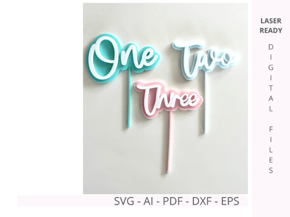 Download Cake Toppers Double Layered One to Ten - Cake toppers Collection