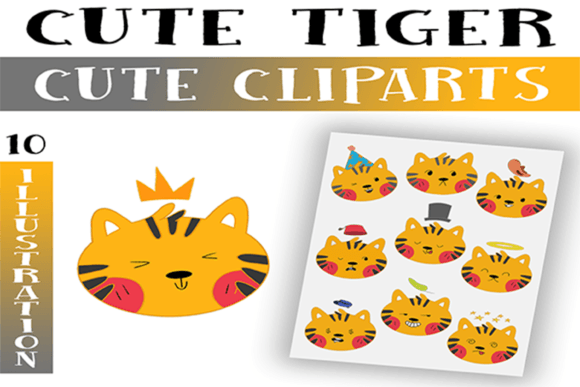 Download Cute Tiger Clipart Png / Commercial Use - Tiger Collection