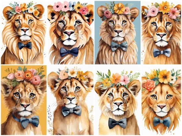 Download 32 Images Baby Lion Flower Crown Bowties - Premium Resources