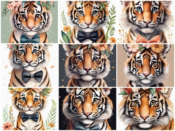 Download 49 Images Baby Tiger Flower Crown Bowtie - Flower crown Collection