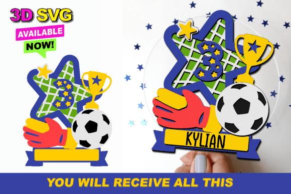 Download Soccer Cake Topper 3D SVG - Premium Resources