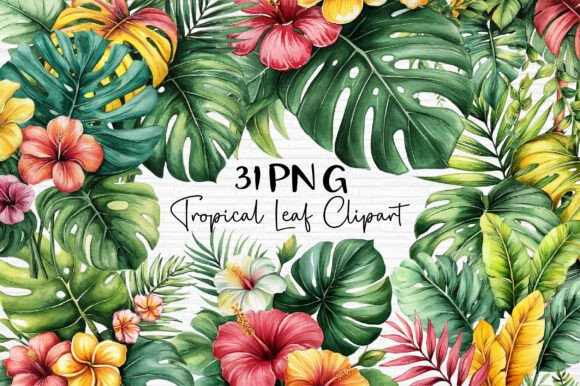 Download Tropical Leaf Clipart PNG - Tropical Collection