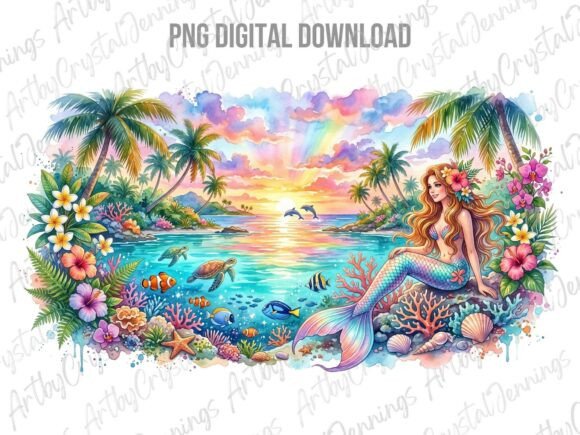 Download Tropical Mermaid Paradise Ocean PNG - Tropical Collection